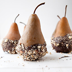 Pears Dipped in Chocolate