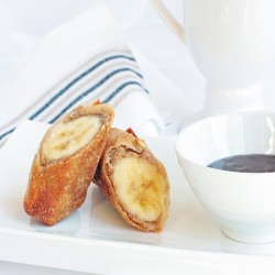 Banana Eggrolls w/ Chocolate Sauce