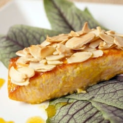 Honey Mustard Salmon with Almonds