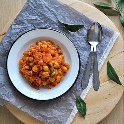 Chickpeas w/ Peppers in the Oven