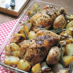 Grilled Cockerels with Potatoes