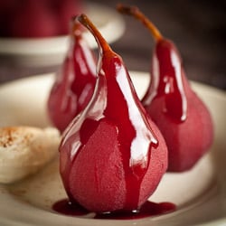 Slow Cooked Pears in Red Wine Sauce