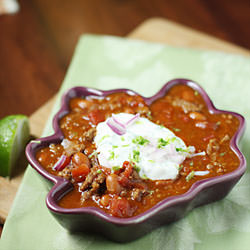 Chili with Cilantro Lime Sour Cream