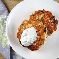 Salmon Cakes with Yogurt Sauce