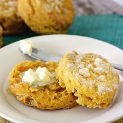 Pumpkin Biscuits with Candied Ginger