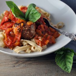 Fettuccine with Turkey Meatballs