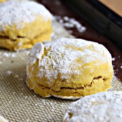 Pumpkin Biscuits, Cranberry Curd