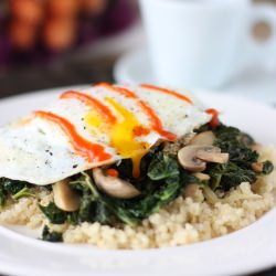 Fried Egg over Kale & Quinoa