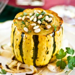 “Ricotta”-Stuffed Delicata Squash