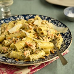 Smoked Trout and Zucchini Pasta