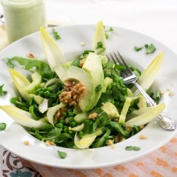 Green Pea Salad & Cucumber Dressing