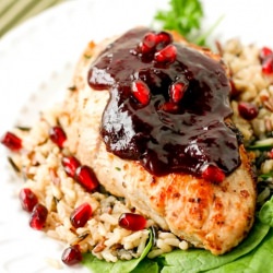 Stuffed Pork Chops with Pomegranate