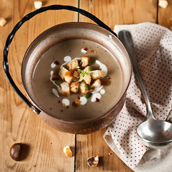 Roasted Garlic and Chestnut Soup