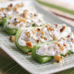Goat Cheese & Walnut Stuffed Celery