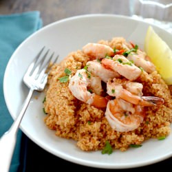 Shrimp Scampi on Couscous