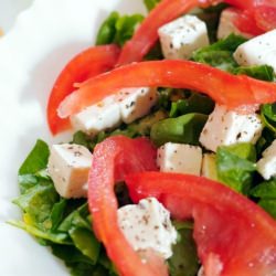 Salad: Tomato-Spinach & Goatcheese