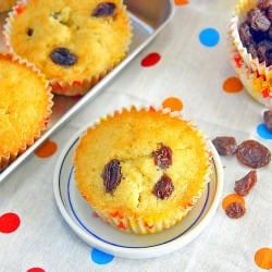 Eggless Raisin Muffins