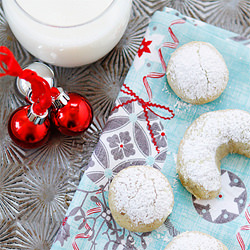Pistachio Orange Crescent Cookies