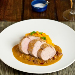 Pork with Coconut Cranberry Sauce