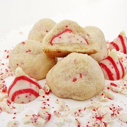Candy Cane Kiss Cookies