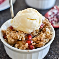 Pear Pomegranate Crumble Cups