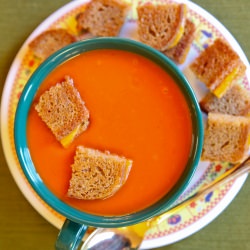 Soup with Grilled Cheese Croutons