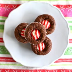 Candy Cane Kiss Brownie Bites