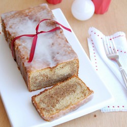 Marbled Gingerbread Almond Loaf Cake