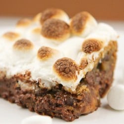 Rolo-Stuffed Marshmallow Brownies
