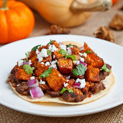 Squash and Chorizo Tostadas