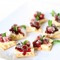Cran-Raspberry Brie Bites