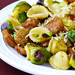 Pasta w/ Chicken Sausage & Brussels