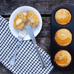 Peaches and Cream Cheese Muffin