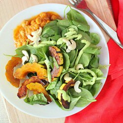 Maple Delicata Spinach Wasabi Salad