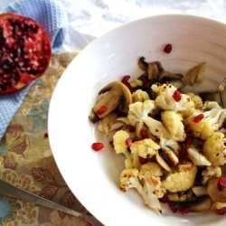 Roasted Cauliflower with Mushrooms