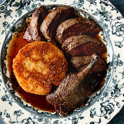 Roast Duck with Fried Hominy