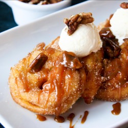 Apple Fritters with Dulce de Leche