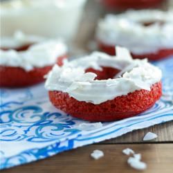 Red Velvet Coconut Doughnuts