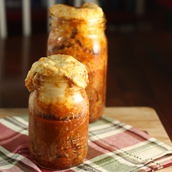 Chili and Cornbread in a Jar