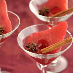 Pomegranate Spiced Poached Pears