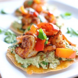 Shrimp and Guacamole Tostadas