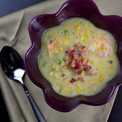 Bacon-Corn Chowder w/ Shrimp