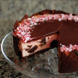 Peppermint Brownie Mosaic Cheesecake