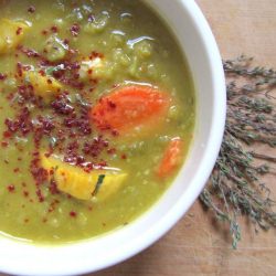 Split Pea Soup with Sunchokes
