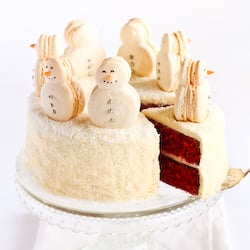 Christmas Red Velvet Snow Cake