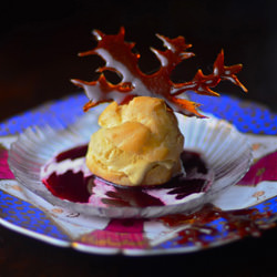 Chestnut Ice Cream with Blackberry
