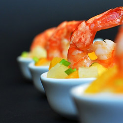 Shrimp on Exotic Fruit Salad