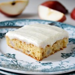 Pear Cake with Vanilla Frosting