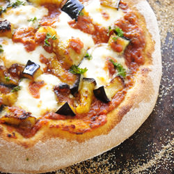 Eggplant and Bolognese Pizza