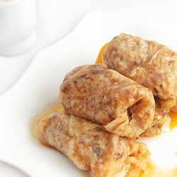 Mushrooms with Rice in Cabbage